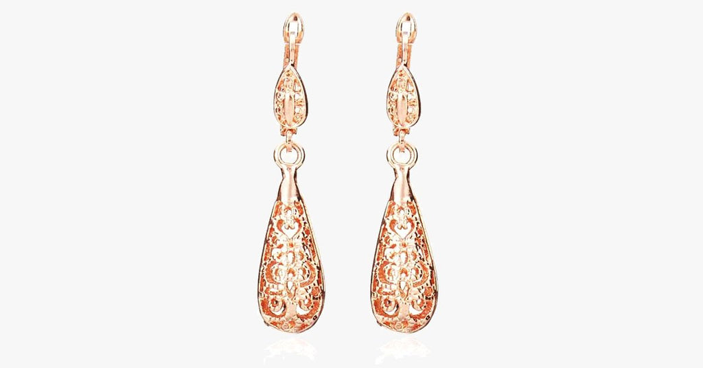 Rose Gold Plated Water Drop Earrings
