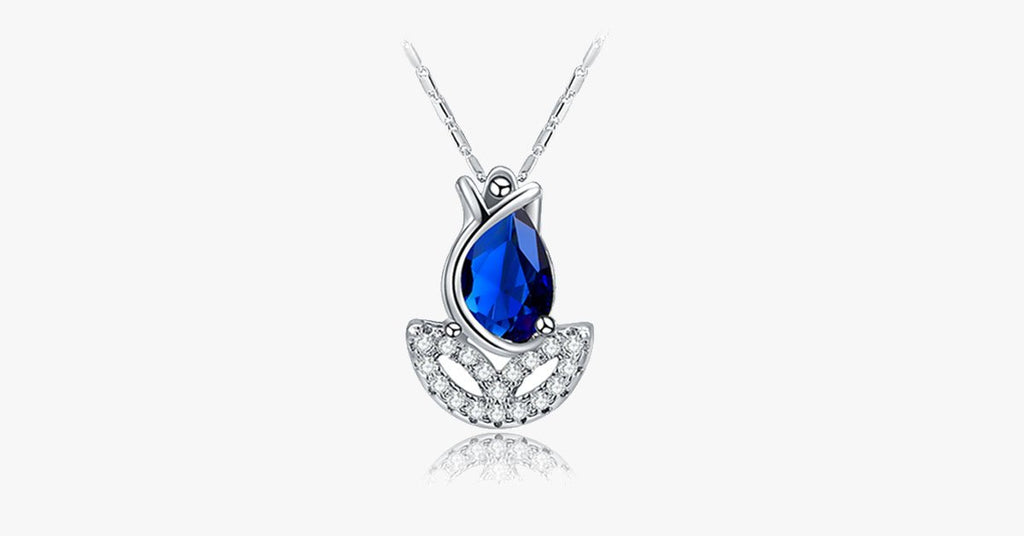 Blue Rose Flower Necklace - FREE SHIP DEALS