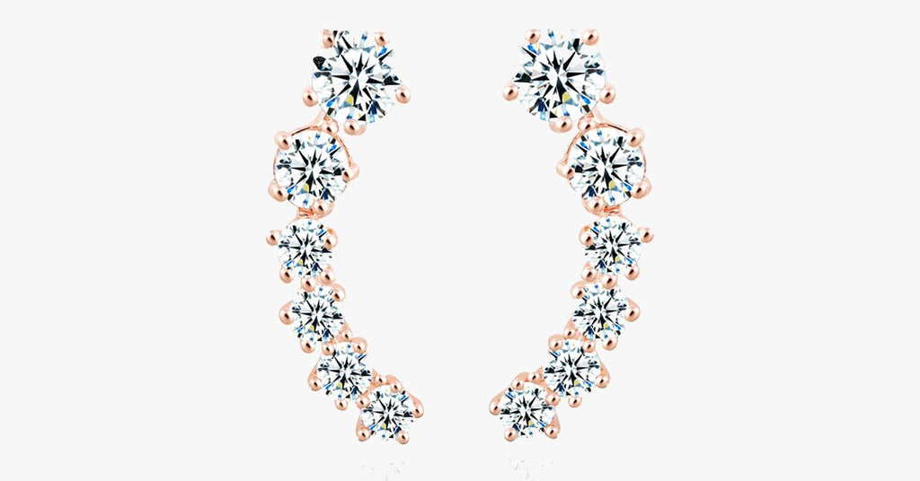 Rose Gold Star Crystal Earring