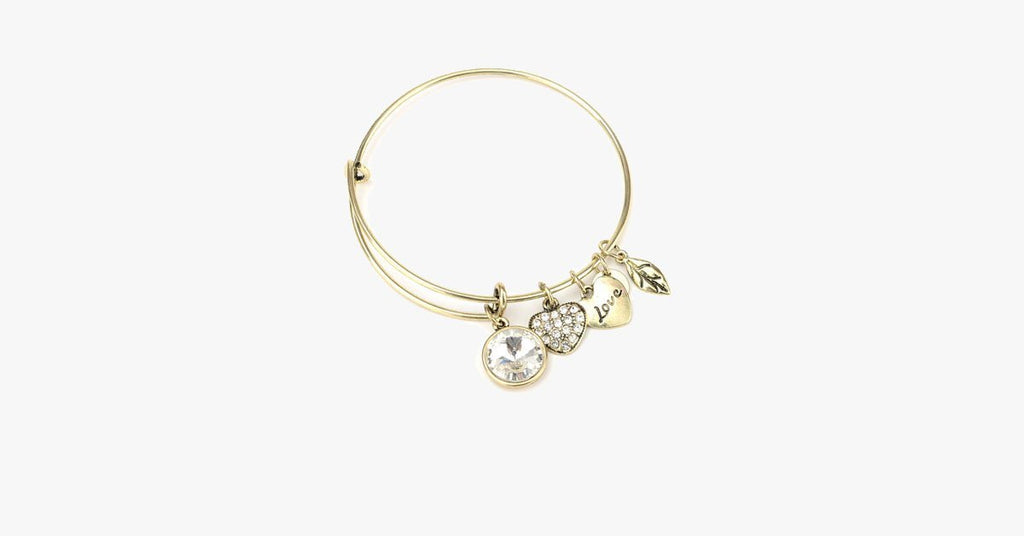 April Birthstone Charm Bangle - FREE SHIP DEALS