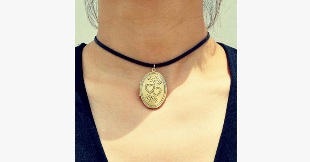 Locket Choker Necklace - FREE SHIP DEALS