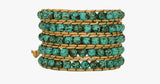Natural Turquoise Stone Wrap Bracelet - FREE SHIP DEALS