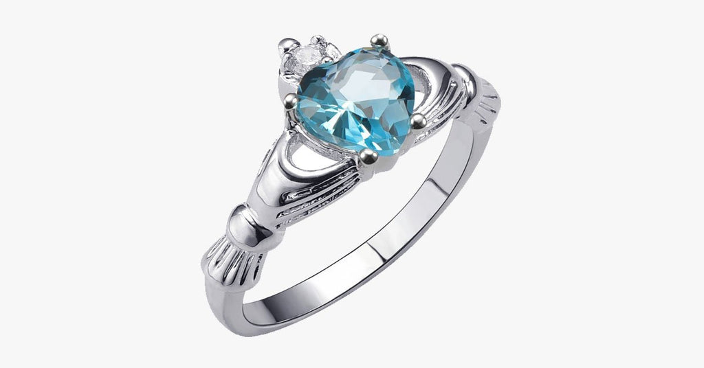 Aquamarine Heart Ring - FREE SHIP DEALS
