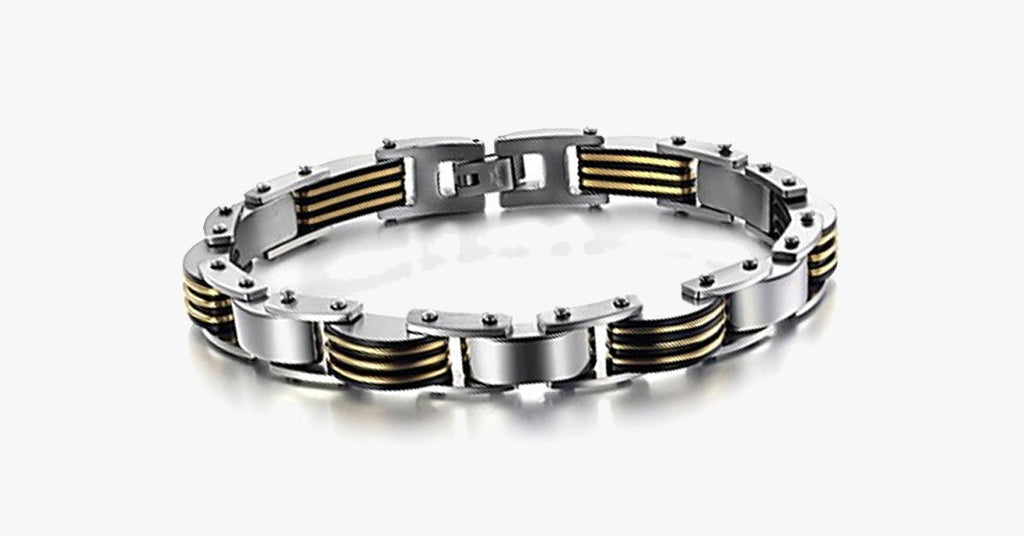 Golden Black Men's Bracelet - FREE SHIP DEALS