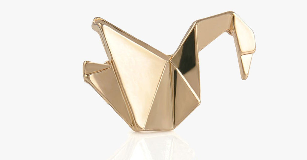 Golden Crane Origami Pin - FREE SHIP DEALS
