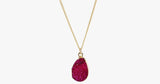 Rose Red Druzy Stone Necklace