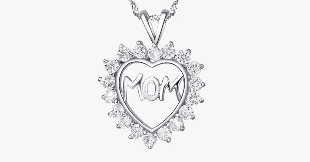 Mom's CZ Heart Pendant - FREE SHIP DEALS