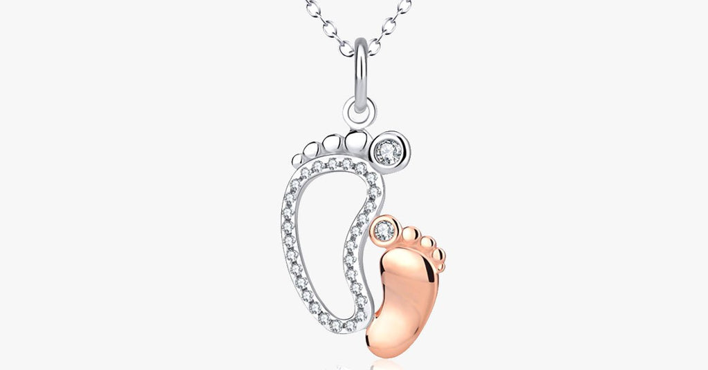 Mother-Child Feet Rose Gold Pendant - FREE SHIP DEALS