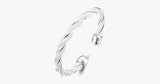 Silver Braided Cuff Bangle