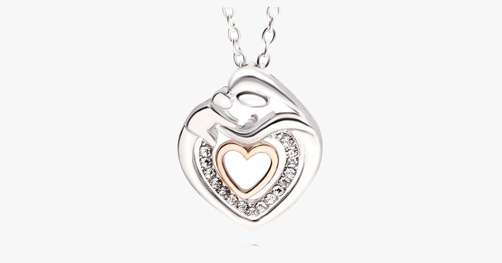 Cute Mommy And Baby Heart Pendant Necklace - FREE SHIP DEALS