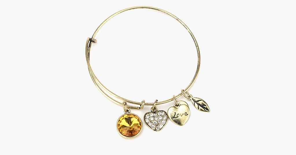 November Birthstone Charm Bangle - FREE SHIP DEALS