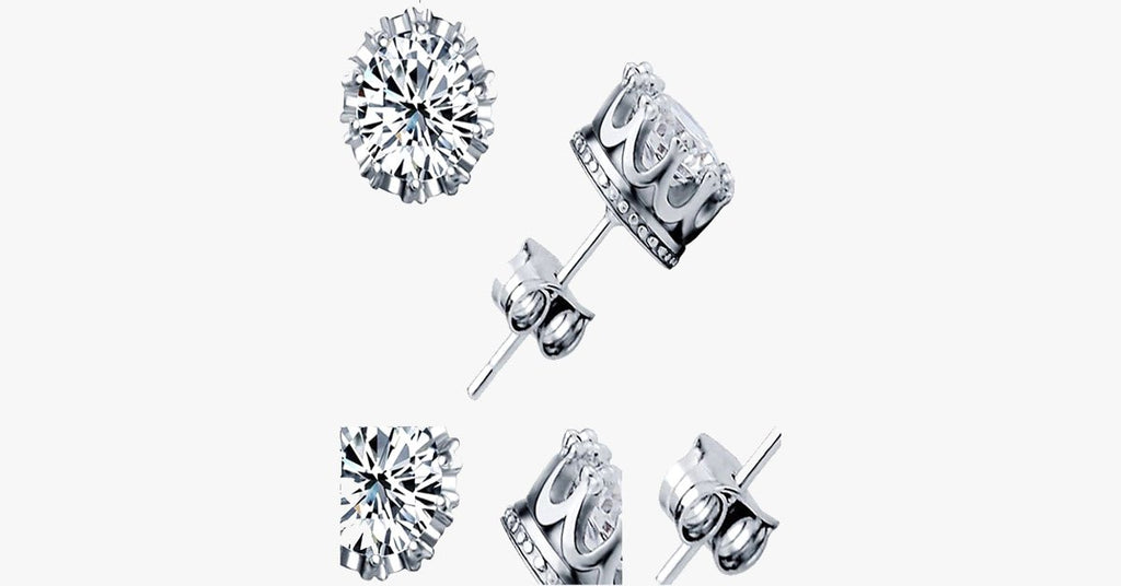 Silver Crown Earrings