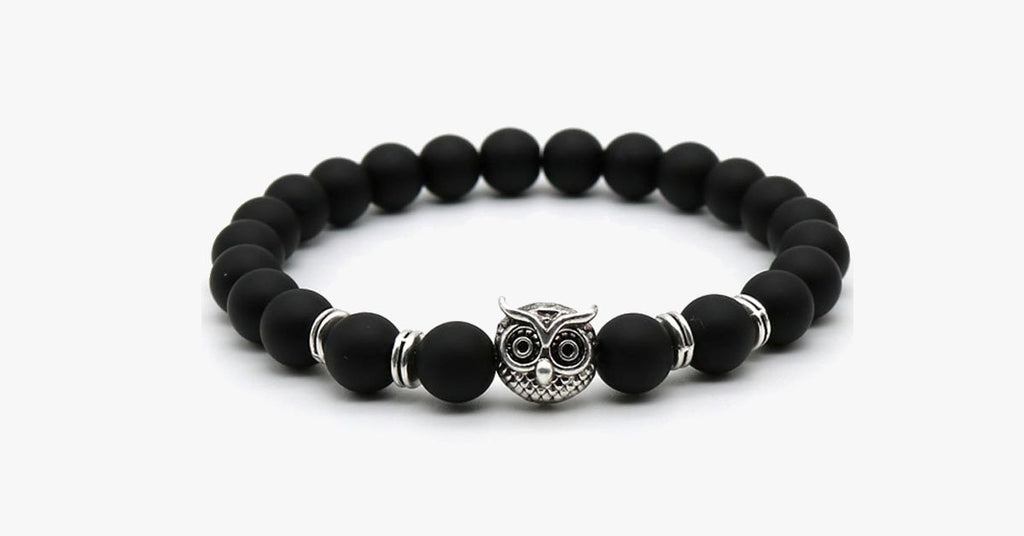 Matte Stone Owl Handmade Bracelet