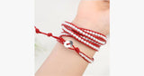 White Pearl on Red Leather - FREE SHIP DEALS