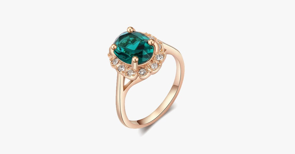 Florence Emerald Rose Gold Ring - FREE SHIP DEALS