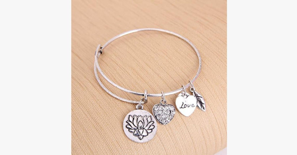 Lotus Love Charm Bangle