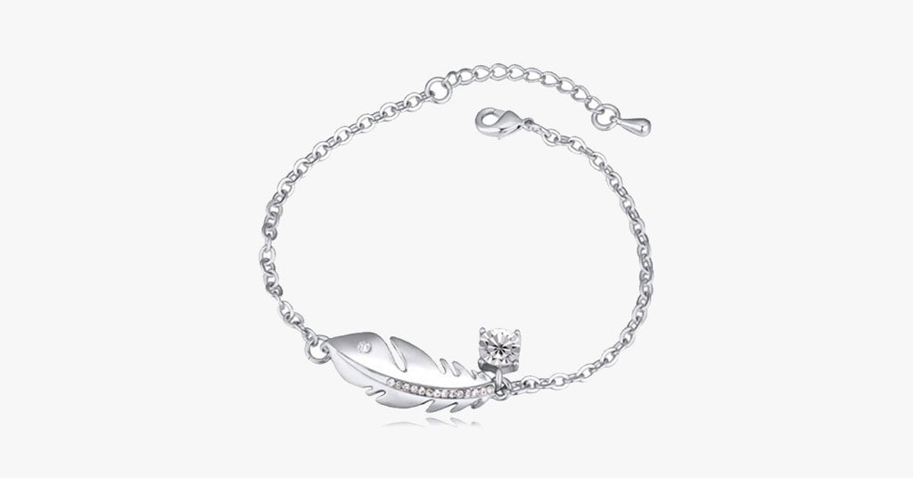 Silver Feather  Bracelet