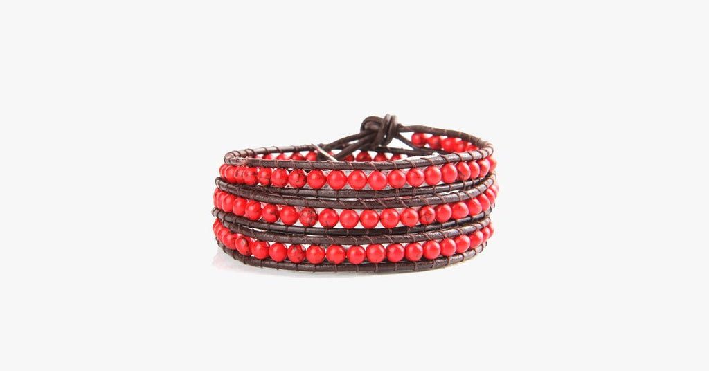 Bold Red  Wrap Bracelet - FREE SHIP DEALS
