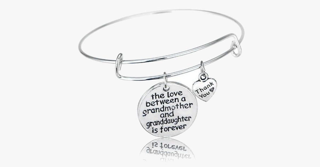 Grandmother and Granddaughter Forever Thankful Charm Bangle - FREE SHIP DEALS
