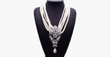 Royal Rhinestone Pearl Beads Long Necklace