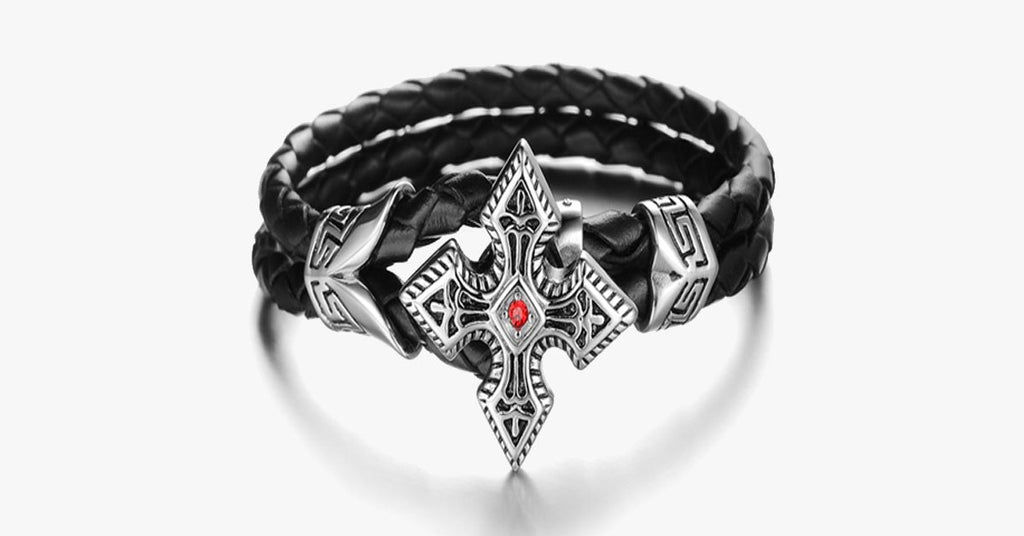 Ruby Cross Men's Bracelet