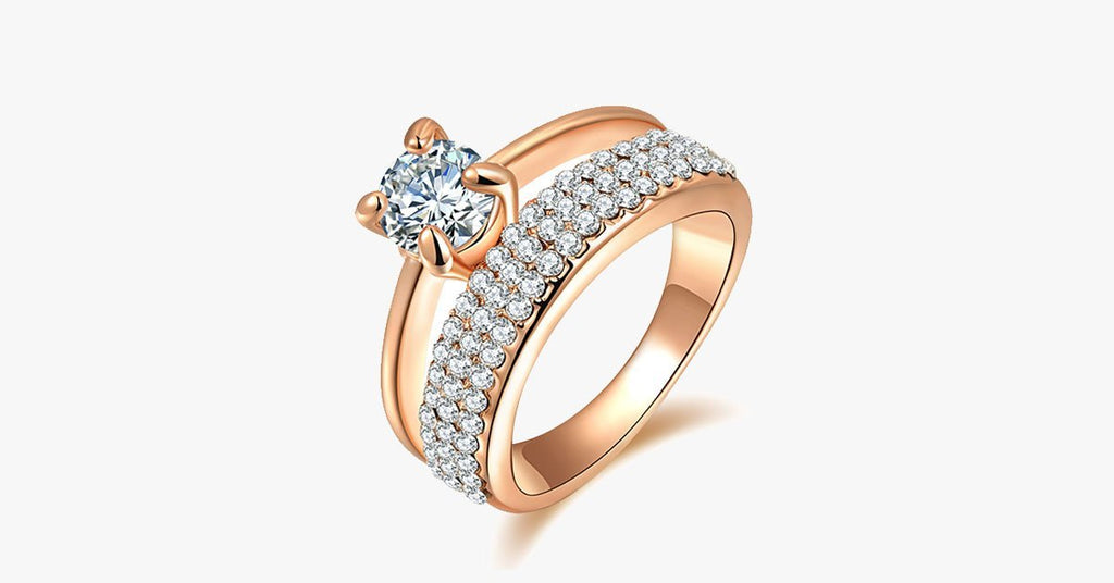 Austrian Crystal Double Band Ring - FREE SHIP DEALS