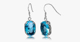 Vintage Oval Dangle Aquamarine Earrings - FREE SHIP DEALS
