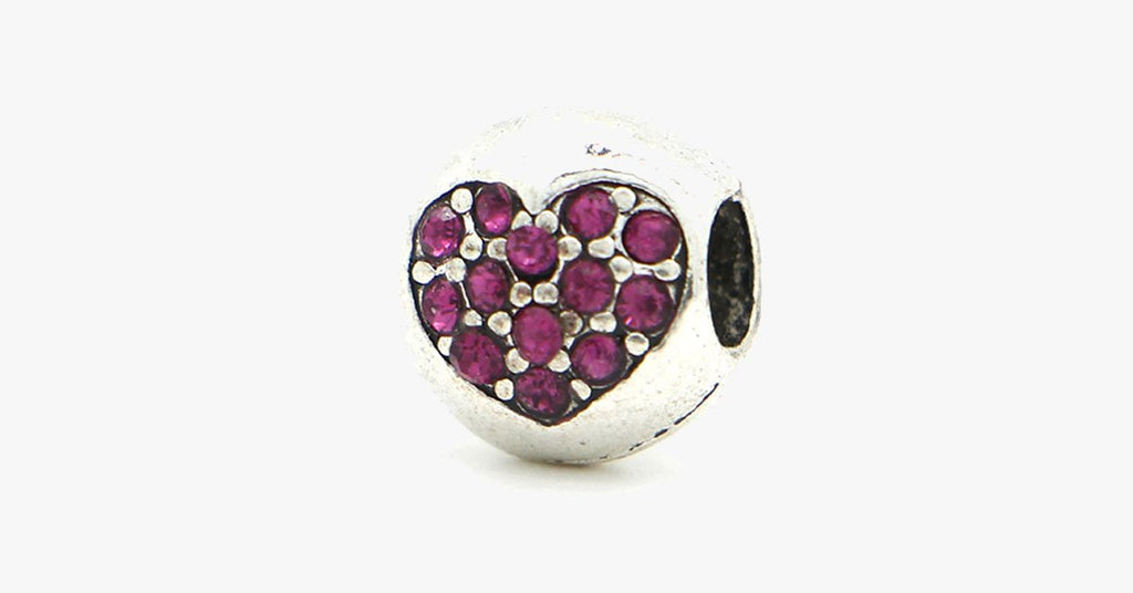 Purple Drop Heart Charm - FREE SHIP DEALS