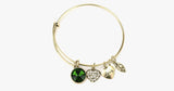 May Birthstone Charm Bangle
