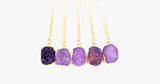 Purple Druzy Stone Necklace - FREE SHIP DEALS