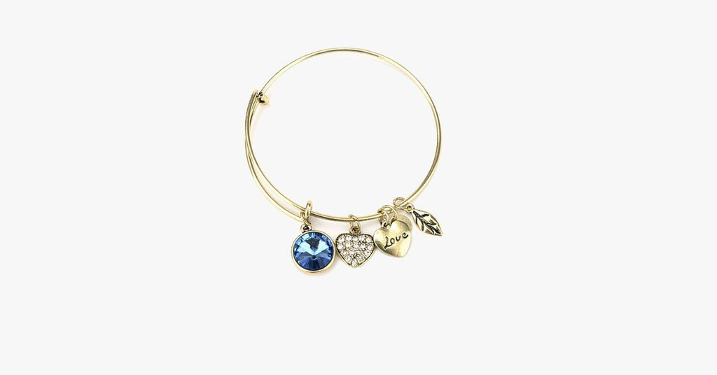 December Birthstone Charm Bangle - FREE SHIP DEALS