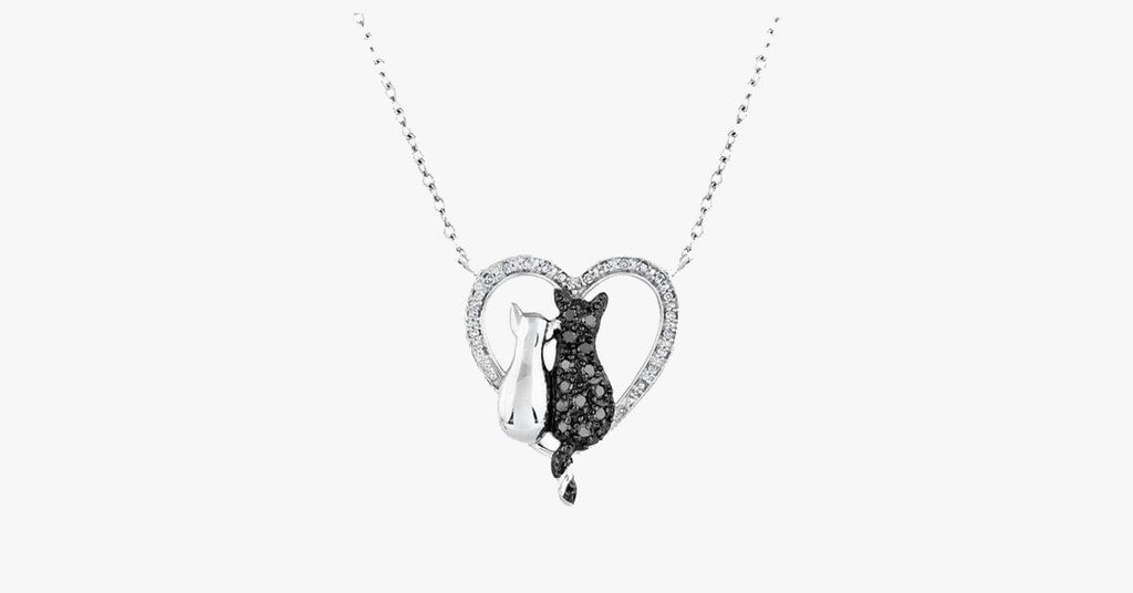 Bow-Knot Crystal Cat Pendant Necklace - FREE SHIP DEALS