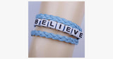 Braided Leather Believe Bracelet - FREE SHIP DEALS
