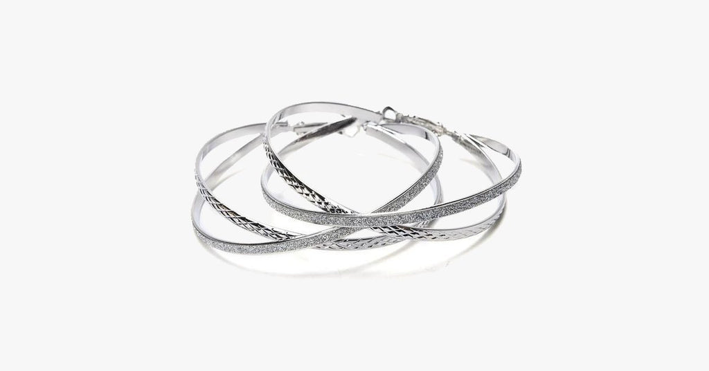 Double Band Stardust Hoop Earrings - FREE SHIP DEALS