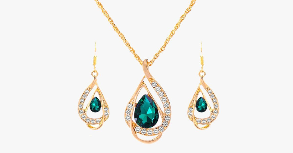 Green Emerald Pendant Set - FREE SHIP DEALS
