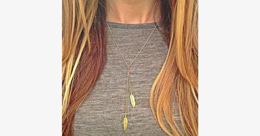 Two Leaves Fatima Bar  Necklace - FREE SHIP DEALS