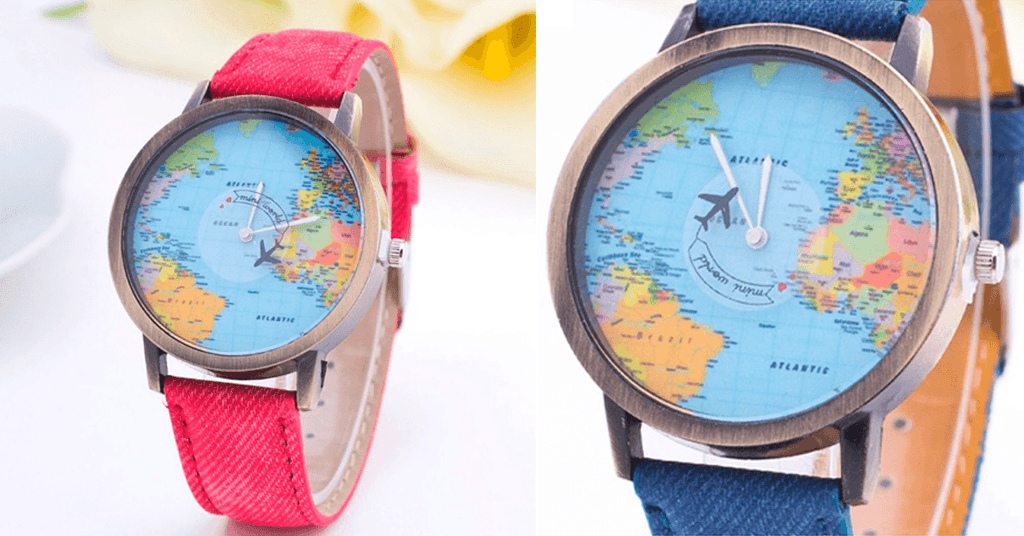 Unisex Watch Unique Design World Map Quartz Watch - FREE SHIP DEALS