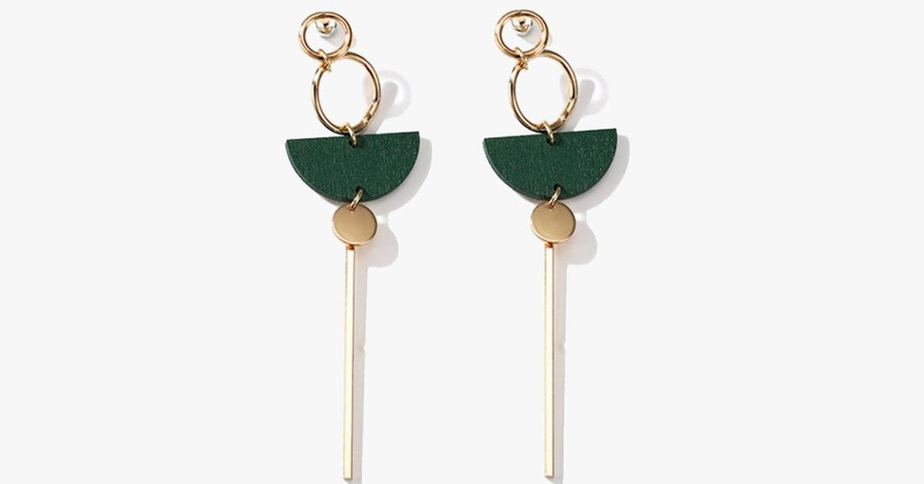 Green Wood Earrings - FREE SHIP DEALS