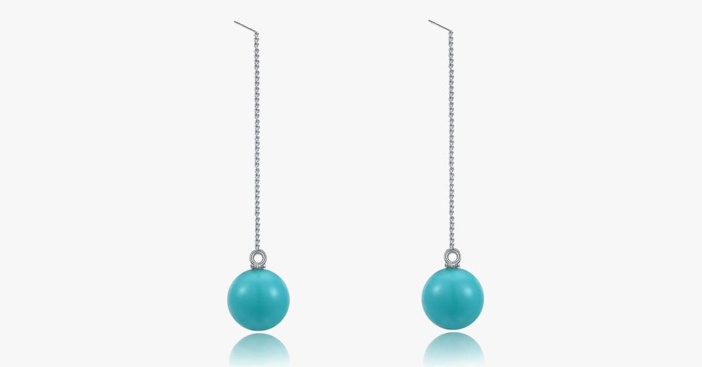 Turquoise Ball Drop Earrings - FREE SHIP DEALS
