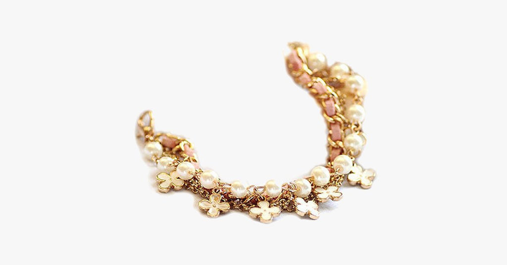 Clover Flower Pearl Bracelet - FREE SHIP DEALS