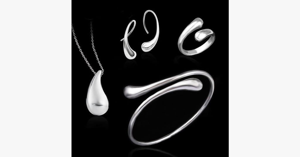 Silver Waterdrop Necklace Set - FREE SHIP DEALS