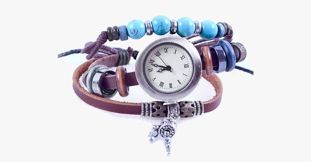 Turquoise Beads Leather Watch - FREE SHIP DEALS