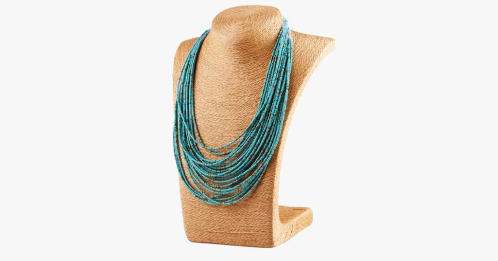 Turquoise Bohemian Bead Necklace - FREE SHIP DEALS