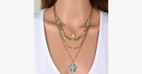 Turquoise Cross Chic Necklace - FREE SHIP DEALS