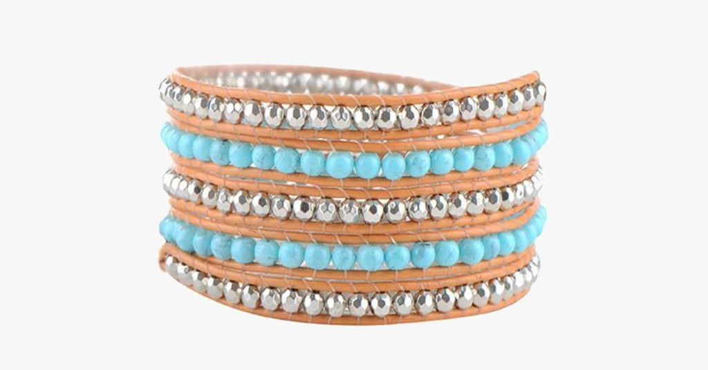 Turquoise Hex Wrap Bracelet - FREE SHIP DEALS