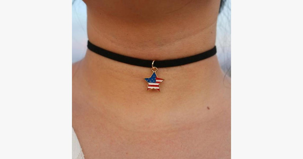 Simple Flag Pattern Pendant Choker - FREE SHIP DEALS