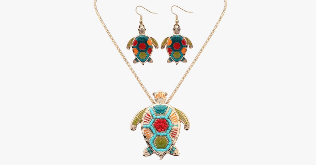 Sea Turtle Hippie Pendant Set