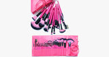 Hot Pink 24 Piece Make Up Brush Set - FREE SHIP DEALS