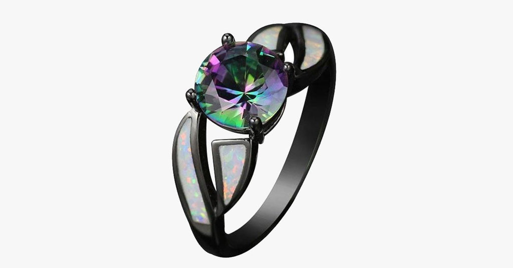 Rainbow Fire Opal Ring - FREE SHIP DEALS