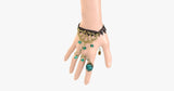 Turquoise Raindrop Ring-to-Wrist  Bracelet - FREE SHIP DEALS